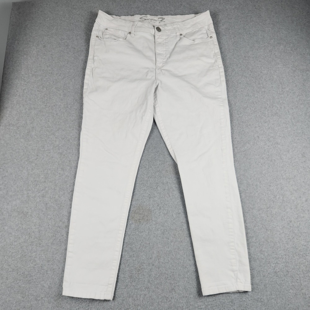Seven7 Skinny Jeans Womens 16 White Denim Cotton Stretch Tummyless High Rise